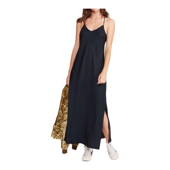 Lou & Grey Dresses & Skirts - LOU & GREY Shiny Twill Maxi Slipdress Navy Blue M